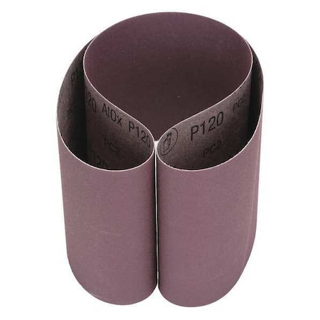 Sanding Belt, 6 in W, 48 in L, Coated, Aluminum Oxide, P120 Grit, Not Applicable, 341D, Brown MPN:7000118868
