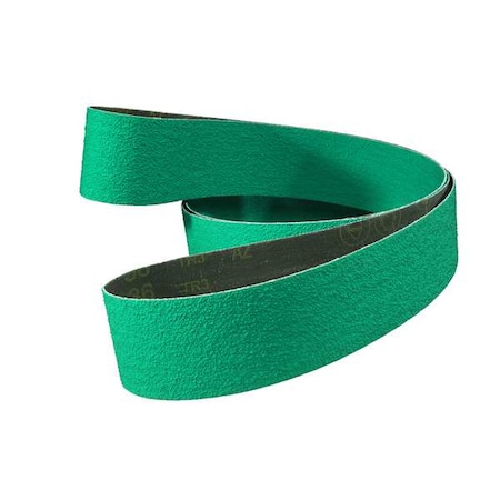 Sanding Belt, 6 in W, 48 in L, Coated, Zirconia Alumina, 80 Grit, Not Applicable, 577F, Green MPN:7000119451