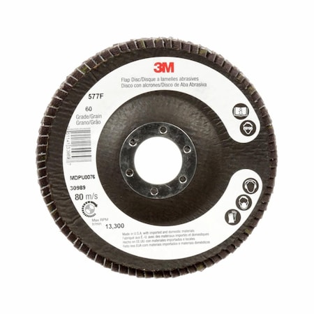 Flap Disc 577F, T27 Giant 7inx7/8 in 40 YF-weight, 5/pk MPN:7000119469