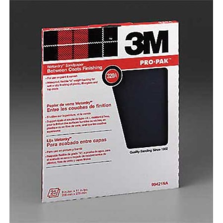 Sanding Sheet, 11x9 In, 320 G, SC, PK250 MPN:7000126425