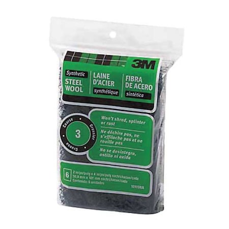 Steel Wood Pad, 3 in W, 4 1/2 in L, PK18 MPN:70070594851
