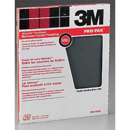 Sanding Sheet, 11x9 In, 600 G, SC, PK250 MPN:70070927119
