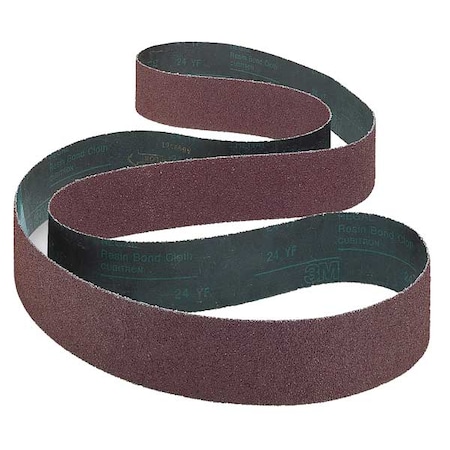 Sanding Belt, 6 in W, 280 in L, Coated, Ceramic, 80 Grit, Not Applicable, 747D, Orange MPN:7010300656
