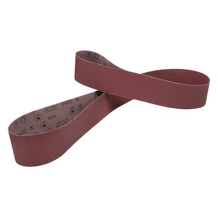 Sanding Belt, 6 in W, 48 in L, Coated, Aluminum Oxide, 60 Grit, Not Applicable, 340D, Brown MPN:7010326384