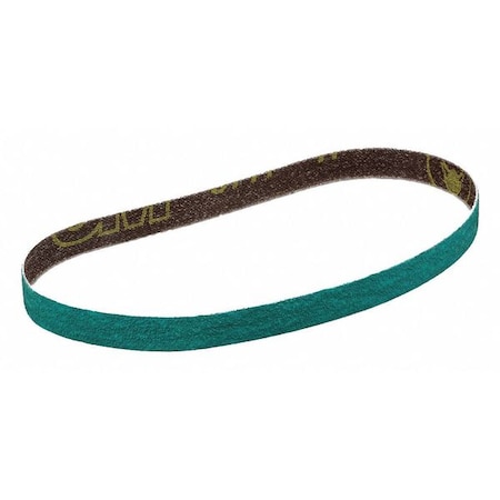 Sanding Belt, 1 in W, 18 in L, Closed Coat, Alumina Zirconia, 120 Grit, Green MPN:7010327291