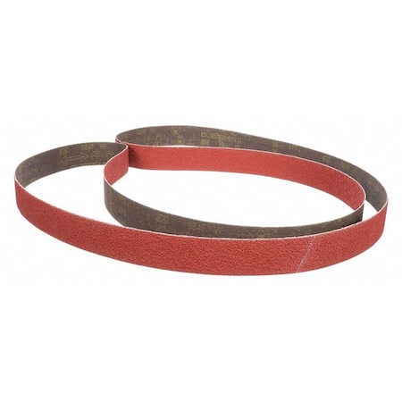 Sanding Belt, 2 in W, 132 in L, Coated, Aluminum Oxide, 36 Grit, Not Applicable, 384F, Maroon MPN:7010327826