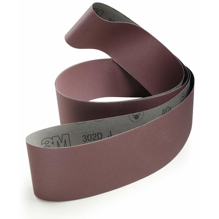 Sanding Belt, 3 in W, 132 in L, Coated, Aluminum Oxide, 80 Grit, Medium, 302D, Brown MPN:7010363109