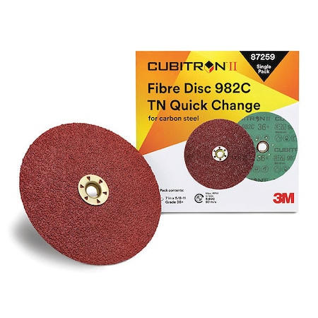 Fibre Disc 982C, TN Quick Change, 7in, 36+, Trial Pack, 10/pk MPN:7010363648