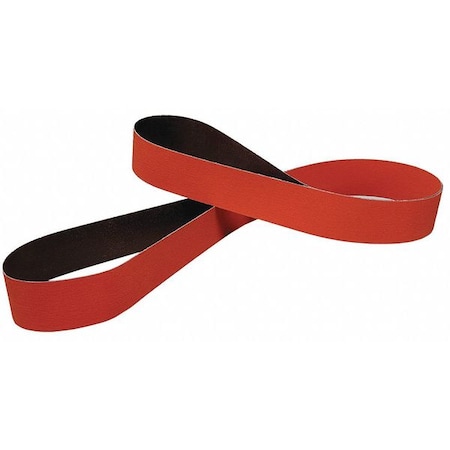 Sanding Belt, 4 in W, 168 in L, Closed Coat, Ceramic, P120 Grit, Orange MPN:707E