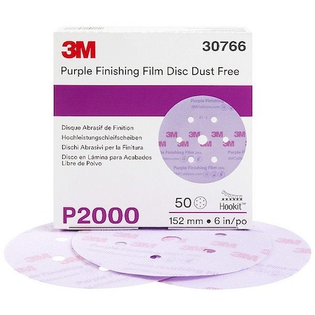 Finishing Film Abrasive Disc, Aluminum Oxide, P2000 Grit, Coated Type, 260L MPN:7100122799