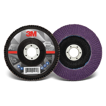 Flap Disc, 5 in Dia, 7/8 in Arbor, 40 Grit MPN:7100178127
