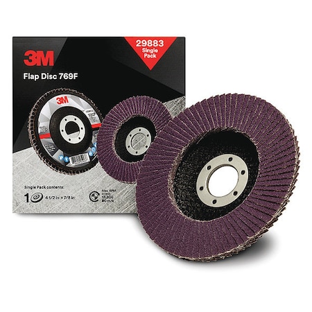 Flap Disc, 4 1/2 in Dia, 7/8 in Arbor MPN:7100180139