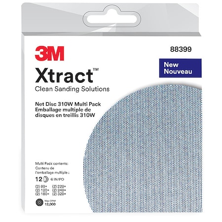 Hook-and-Loop Sanding Disc, 6 in Dia, Non-Vacuum, Aluminum Oxide, 120, 180, 220, 240, 320, 80 Grit MPN:7100288311