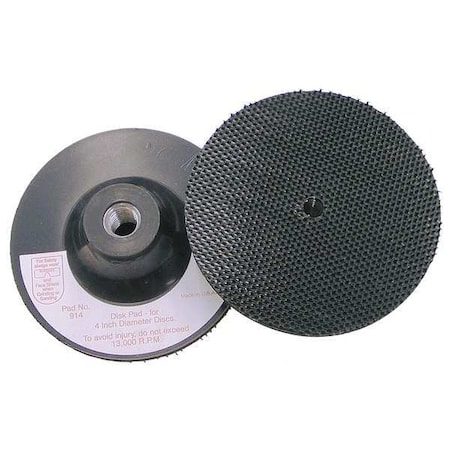 Hook-and-Loop Disc Backup Pad, 4 in Dia, No Hole, 914 MPN:914