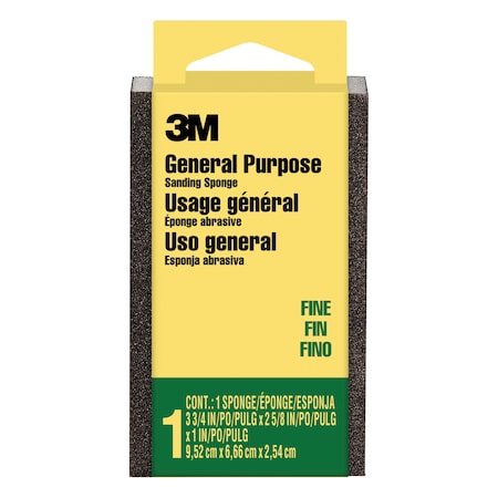 Sanding Sponge, Fine, 3 3/4