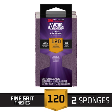 Sanding Sponge, Fine, 4 1/2