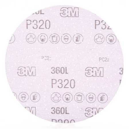 Hook-and-Loop Sanding Disc, 6 in Dia, Non-Vacuum, Aluminum Oxide, P320 Grit, Coated Type, 360L MPN:XA012058005