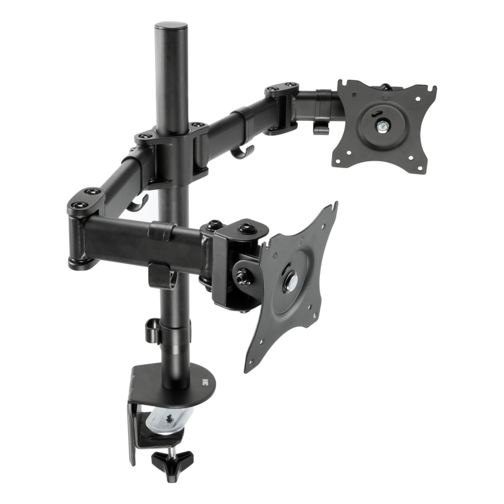 3M MM200B Dual Monitor Mount, 24inH x 33inW x 5inD, Black MPN:MM200B