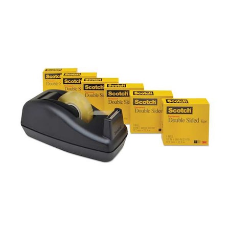 2-Sided Office Tape, 75ft, 1/2in, 3 mil, PK6 MPN:665-6PKC40