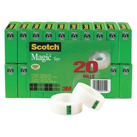 Office Tape, Not Applicable Tape Core Dia, Not Applicable, Cellulose Acetate, Transparent MPN:810K20