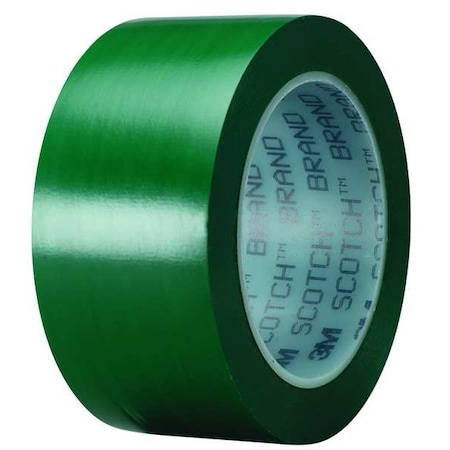 Floor Marking Tape, vinyl, Solid, Green, 2 in W., 5.2 mil Thickness MPN:471