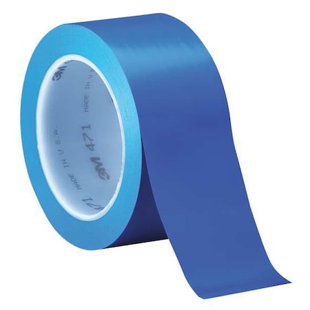 Floor Marking Tape, vinyl, No Legend, Blue, 4 in W., 5.2 mil Thickness MPN:471