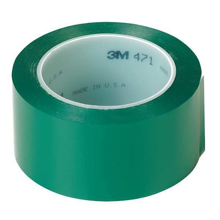 Floor Marking Tape, vinyl, No Legend, Green, 3 in W., 5.2 mil Thickness MPN:471