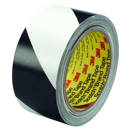 Floor Marking Tape, vinyl, No Legend, Black, White, 2 in W., 4.1 mil Thickness MPN:5700
