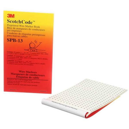 Wire Marker Book, Preprintd, Slf-Adhes, PK5, SPB-13 MPN:SPB-13