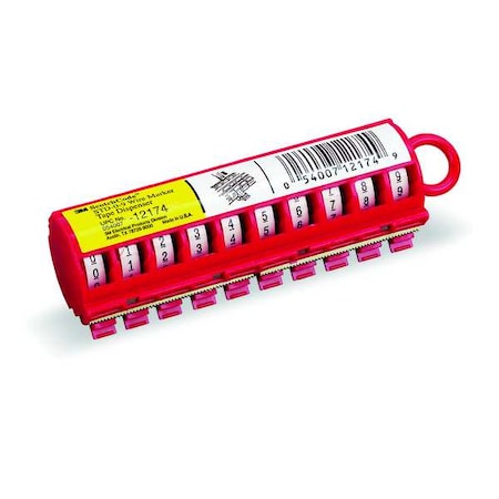 Wire Marker Dispenser w/Tape, Preprinted, Legend 0 to 9, Polyester Film, 5, 760 Labels, Max Temp 250F MPN:STD-0-9