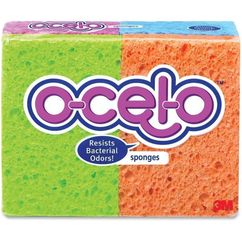 ocelo Cellulose Sponges, Assorted Colors, Pack Of 4 (Min Order Qty 21) MPN:7274-T