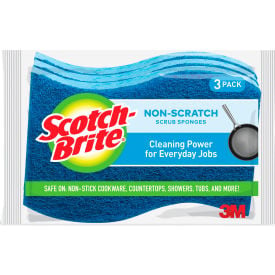 3M Scotch-Brite™ Non-Scratch Multi-Purpose Scrub Sponge Light Blue/Blue 3 Sponges - MP38D MP-3-8-D