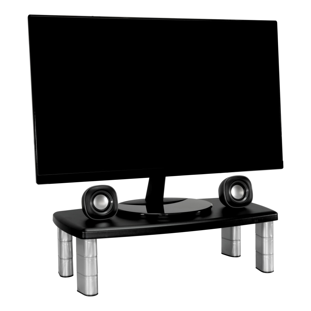 3M Monitor Stand, 5 7/8in x 20 1/2in x 12 1/2in, MS90B, Black/Silver MPN:MS90B