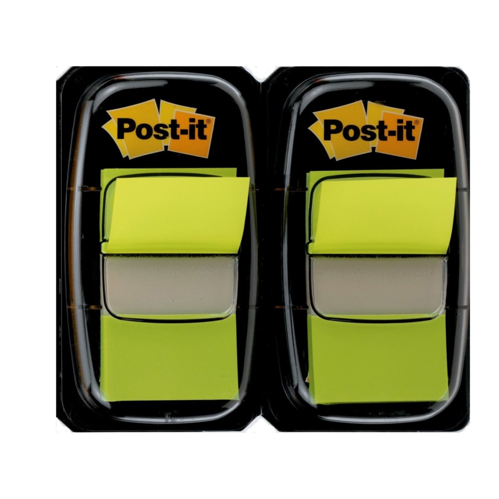 Post-it Flags, 1in x 1 -11/16in, Bright Green, 50 Flags Per Pad, Pack Of 2 Pads MPN:680-BG2