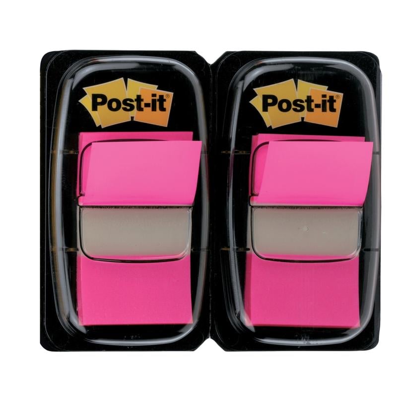 Post-it Flags, 1in x 1 -11/16in, Bright Pink, 50 Flags Per Pad, Pack Of 2 Pads MPN:680-BP2