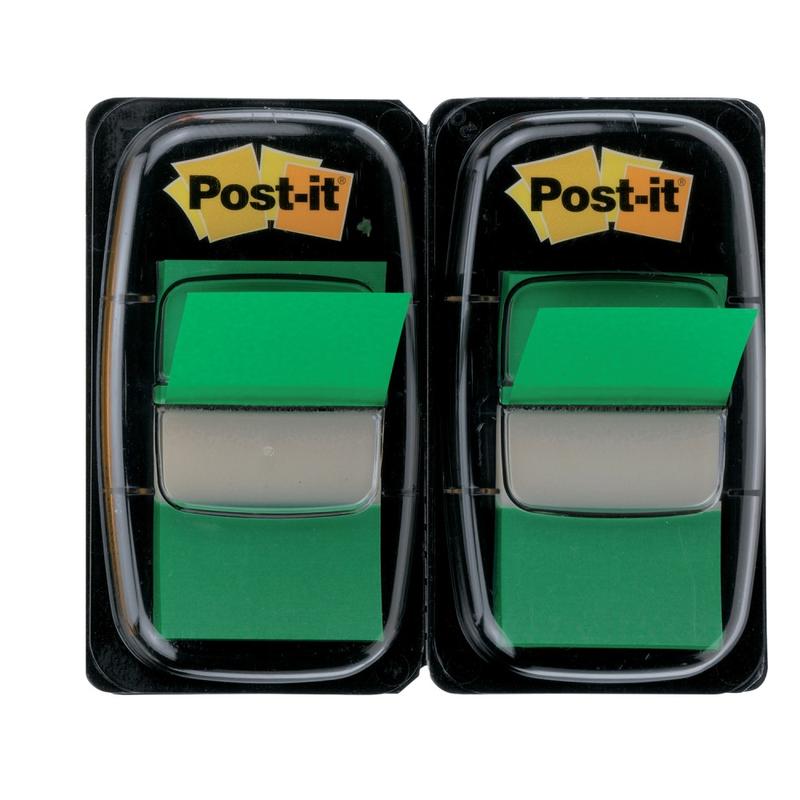 Post-it Flags, 1in x 1 -11/16in, Green, 50 Flags Per Pad, Pack Of 2 Pads MPN:680-GN2