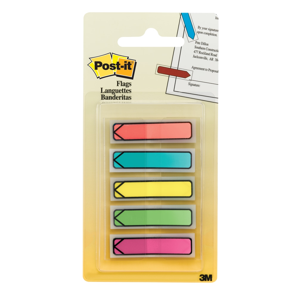 Post-it Notes Arrow Flags, 1-3/4in x 1/2in, Assorted Bright Colors, Pack Of 100 Flags MPN:684-ARR2