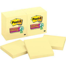 Post-it® Super Sticky Notes 3 x 3 Twelve 90-Sheet Pads/Pack Canary Yellow 65412SSCY