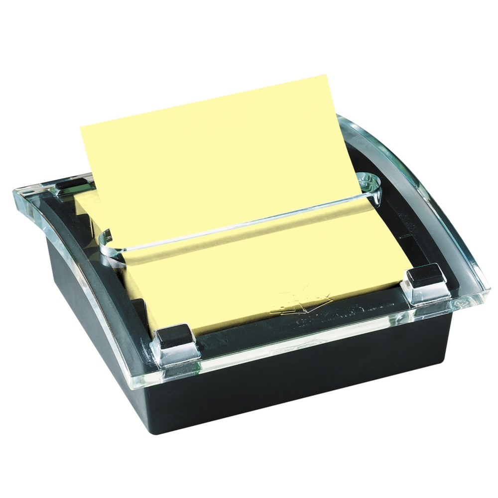 Post-it Pop Up Notes Dispenser, 3 in x 3 in, 1 Dispenser, 1 Pad, 50 Sheets/Pad, Black Base Clear Top, School Supplies and Office Products MPN:DS330
