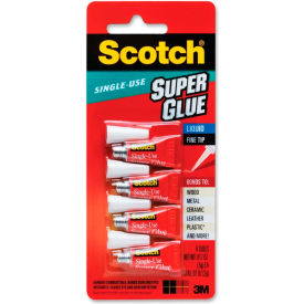3M Super Glue Single Use Pointed Tip .07oz. 4/PK Clear AD114