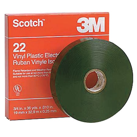 ElectricalTape, Black, 36ydL, 3/4inW, PK48 MPN:10034