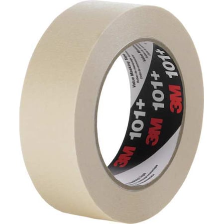 Masking Tape, 24 mm W x 55 m L, 5.1 mil Thick, Tan, Rubber Adhesive, 36 PK MPN:101+