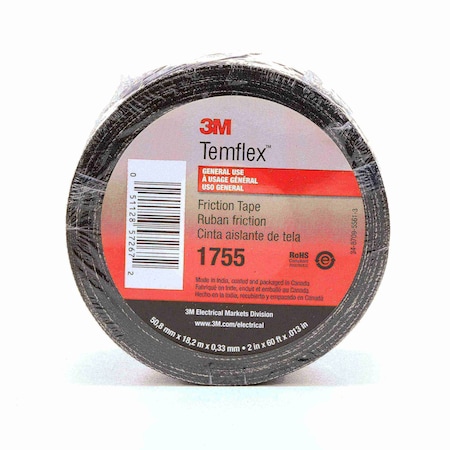 Electrical Tape, Black, 20 yd L, 2 in W MPN:1755