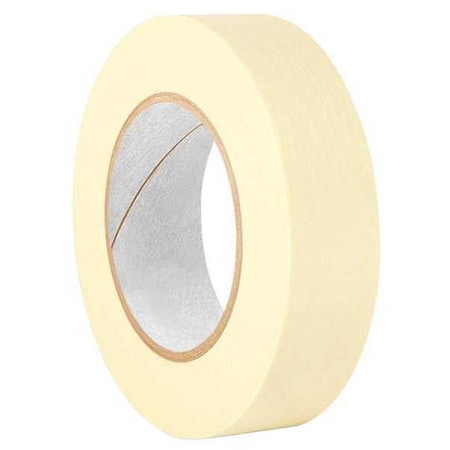 Masking Tape, 1 1/2 in W x 120 yd L, 4.4 mil Thick, Tan, Rubber Adhesive, 24 PK MPN:201+