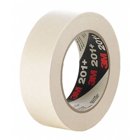 Masking Tape, 72 mm W x 55 m L, 4.4 mil Thick, Tan, Rubber Adhesive, 12 PK MPN:201+