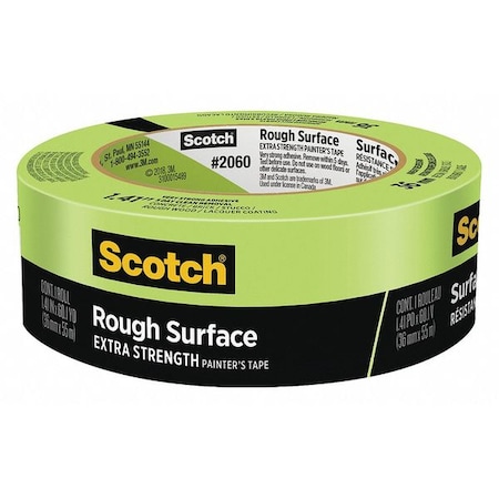 Painter's Tape, 36 mm W x 55 m L, 6 mil Thick, Green, Rubber Adhesive, 24 PK MPN:2060