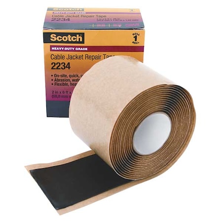 Electrical Tape, Rubber, Black, 2 yd L, 2 in W MPN:2234-2X6FT