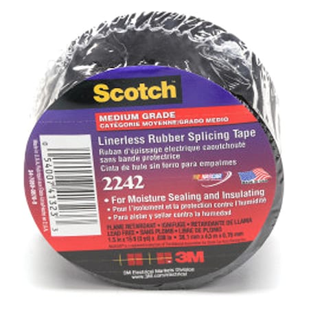 ElectricalTape, Black, 5ydL, 1-1/2inW, PK12 MPN:2242-1-1/2X15FT