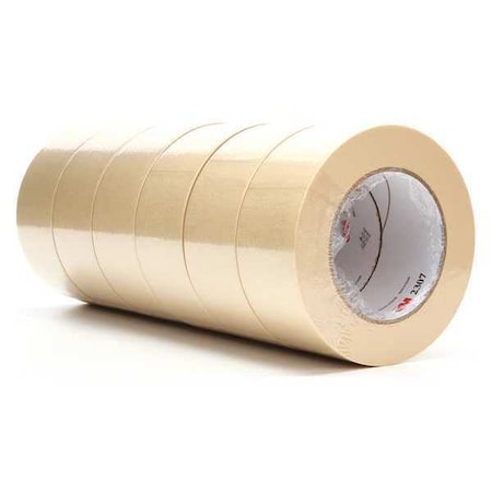 Masking Tape, 48 mm W x 55 m L, 5.2 mil Thick, Tan, Rubber Adhesive, 24 PK MPN:2307