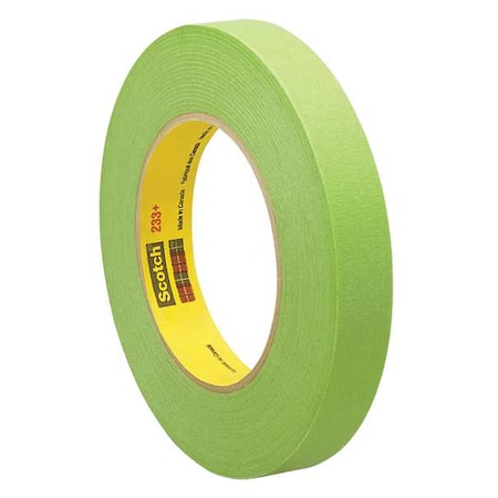 Painter's Tape, 13/32 in W x 60 yd L, 6.7 mil Thick, Green, Rubber Adhesive, 10 PK MPN:233+/401+